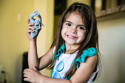 Patient Mia Gonzales' life-threatening heart defect was reversed when surgeons used a Stratasys 3D printed model of her heart to plan surgery 