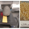Figure 1. The Granu Tool print head in action (left) and cellulose-based granules used in the 3D printing process (right).